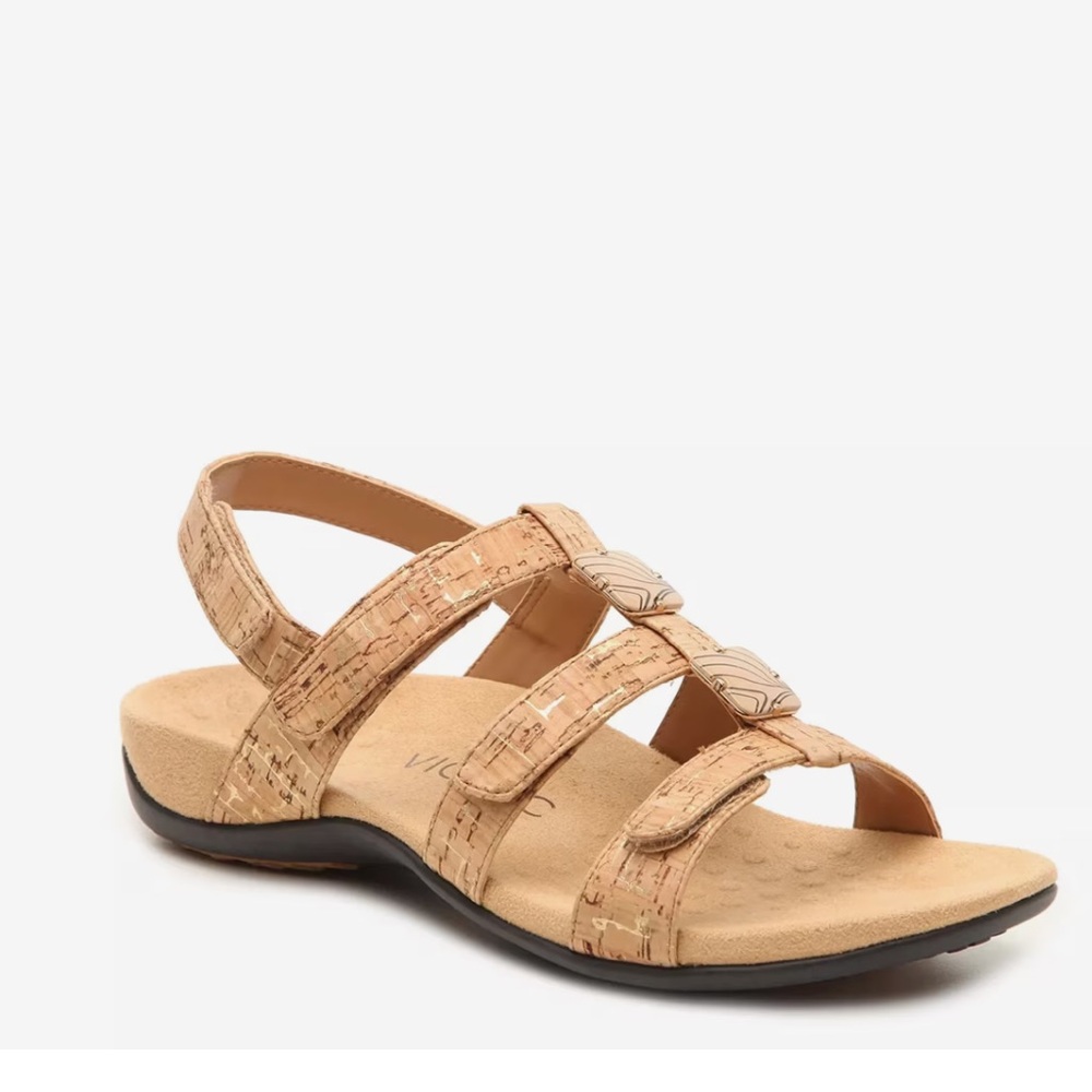 Vionic Amber tan cork style slingback strappy sandals women’s NEW 9
